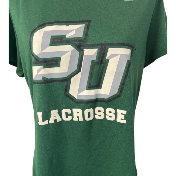 Nike Womens Dri-Fit College Lacrosse Shirt~Size Large~Green White Tee L12 08 - Picture 2 of 9